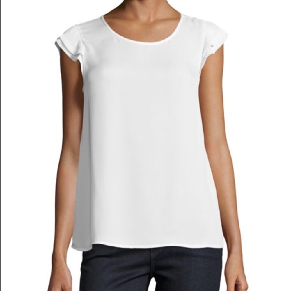 SALE Joie Nesrin cap sleeve silk top porcelain